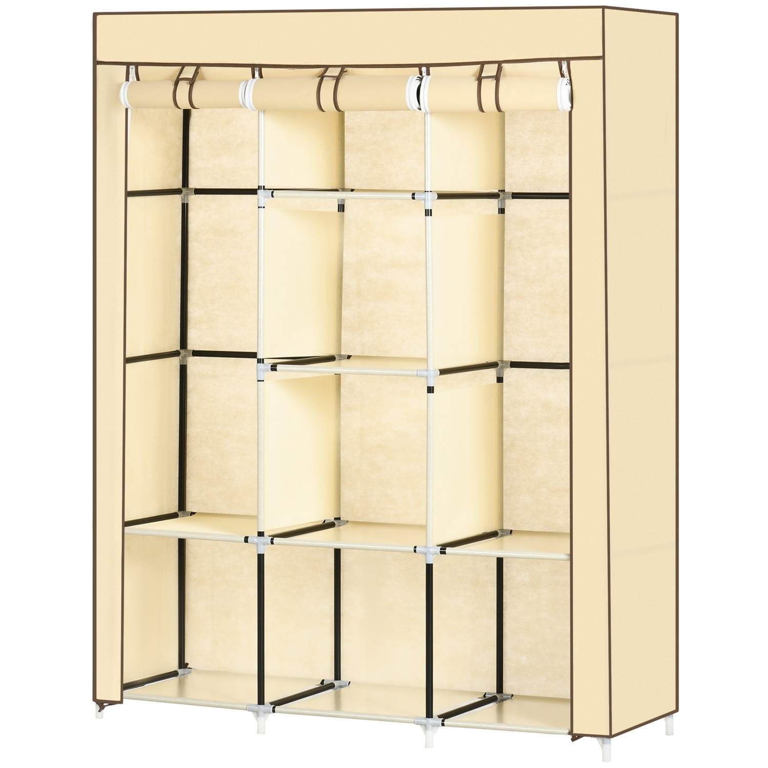 Beige kangasvaatekaappi