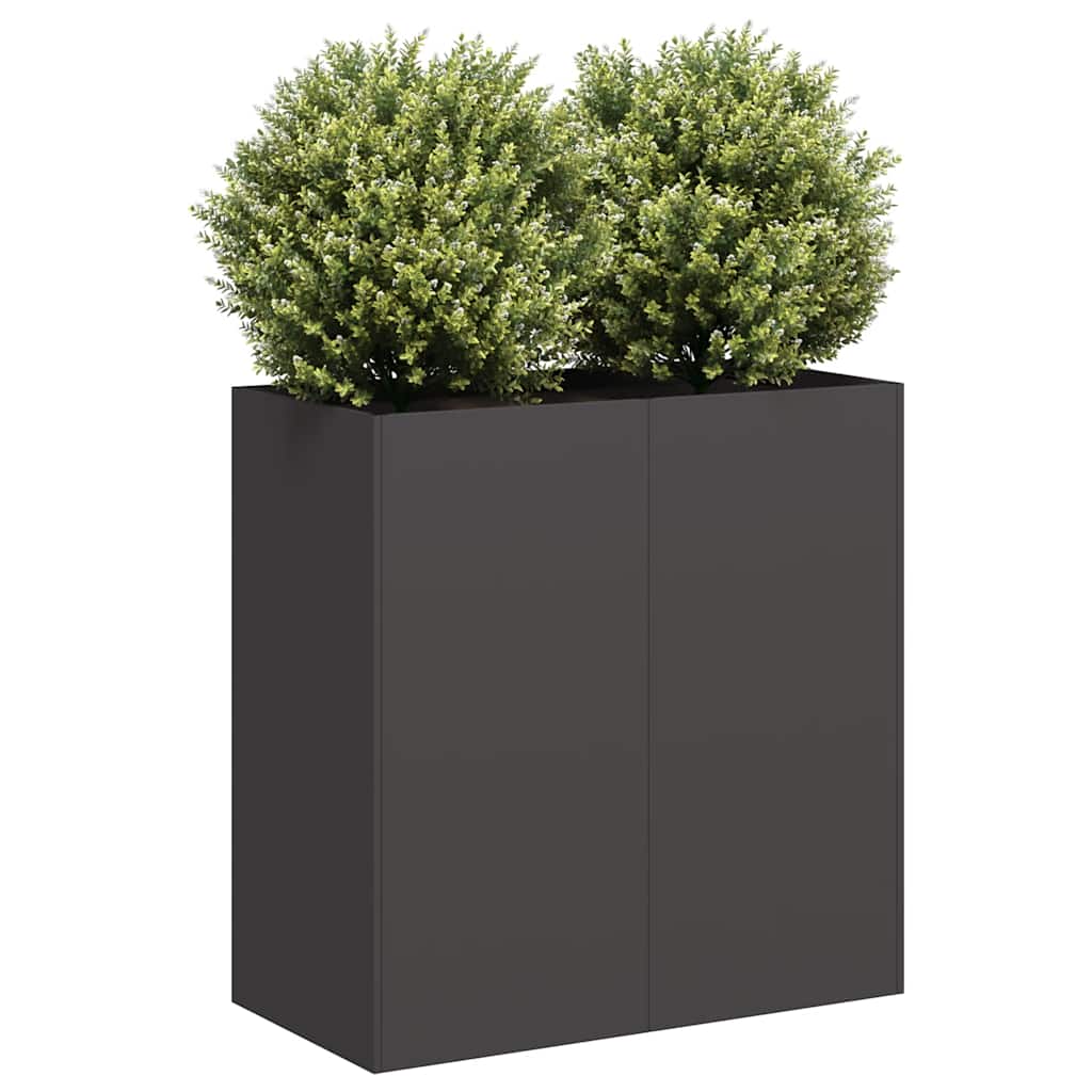 vidaXL Kukkalaatikko musta 80x40x80 cm kylmävalssattu teräs