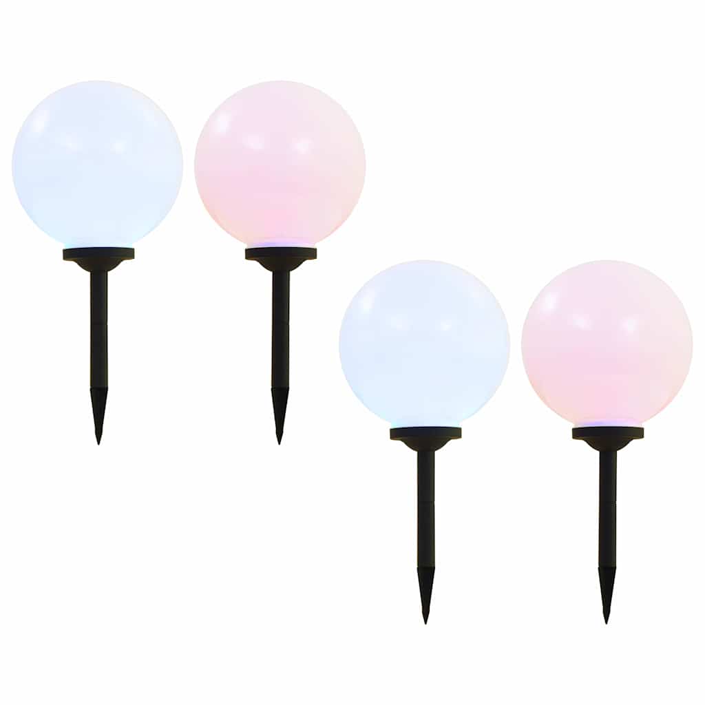 vidaXL LED-aurinkokennovalaisin 4 kpl väriä vaihtava pyöreä 30 cm RGB