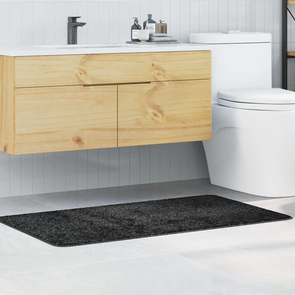 vidaXL kylpyhuonematto Tumma harmaa 70 x 120 cm PP