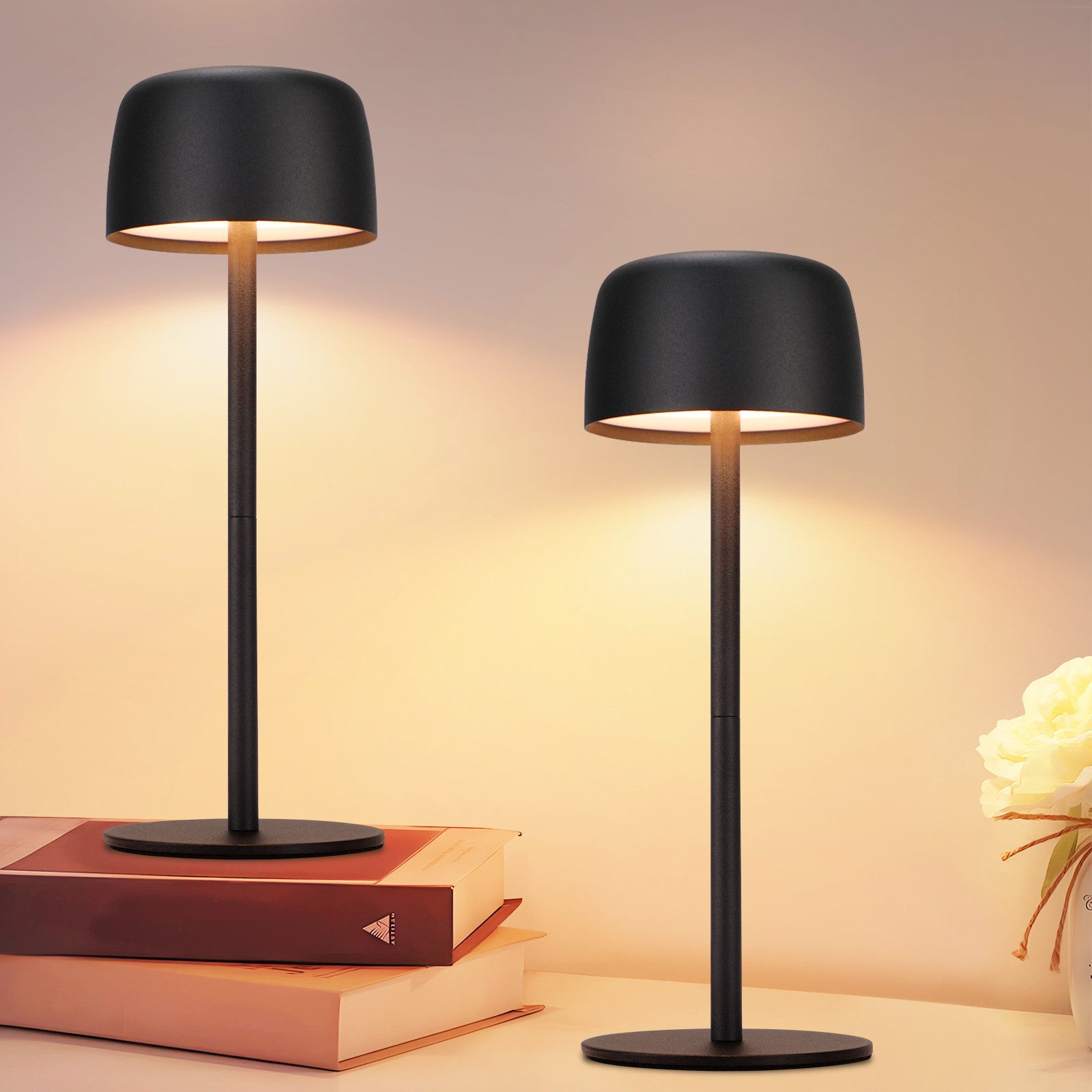 Nettlife johdoton LED-pöytävalaisin, 2 kpl