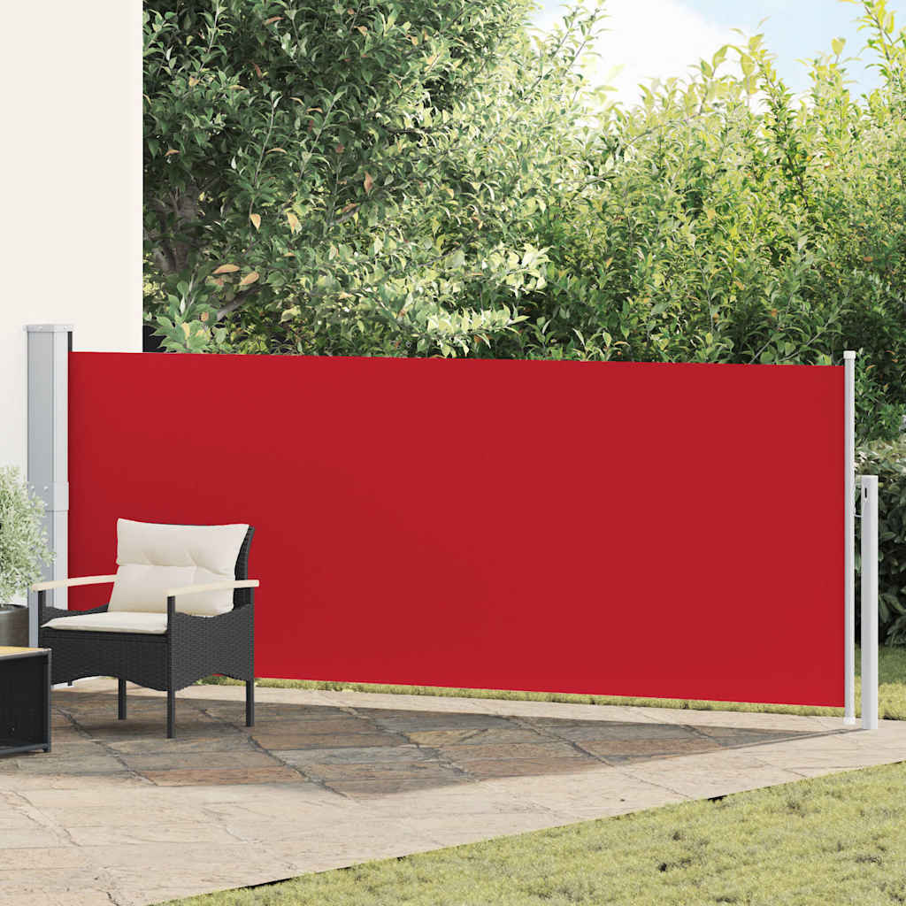 vidaXL Sisäänvedettävä sivumarkiisi 140x500 cm punainen