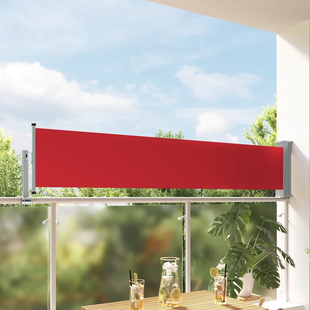 vidaXL Sisäänvedettävä sivumarkiisi 60x300 cm punainen