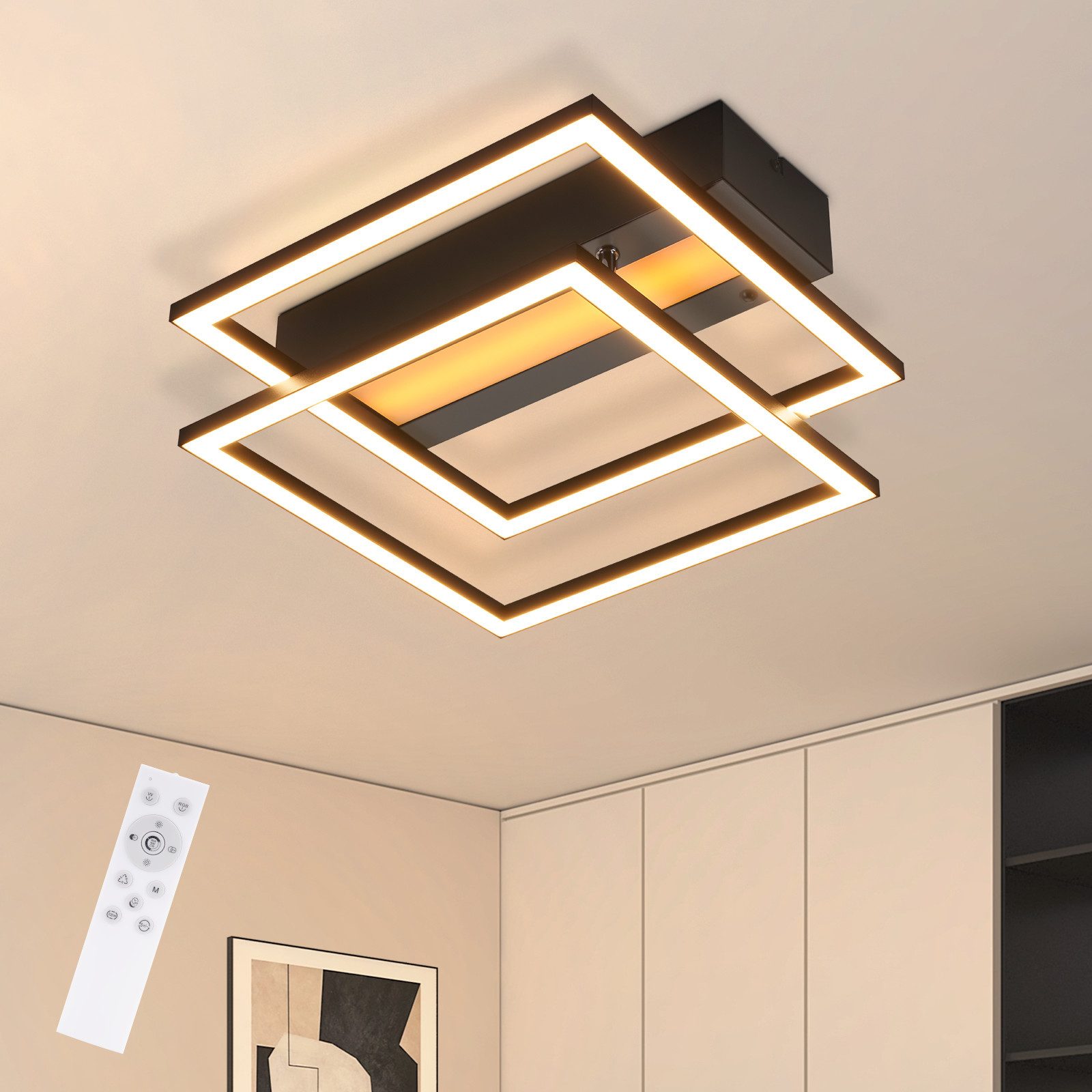 NETTLIFE LED - kattovalaisin, 2 kehystä, musta, himmennettävä