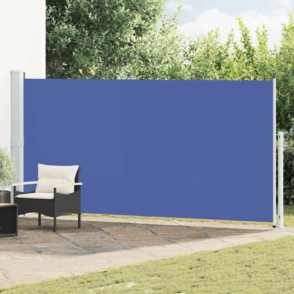 vidaXL Sisäänvedettävä sivumarkiisi 180x500 cm sininen