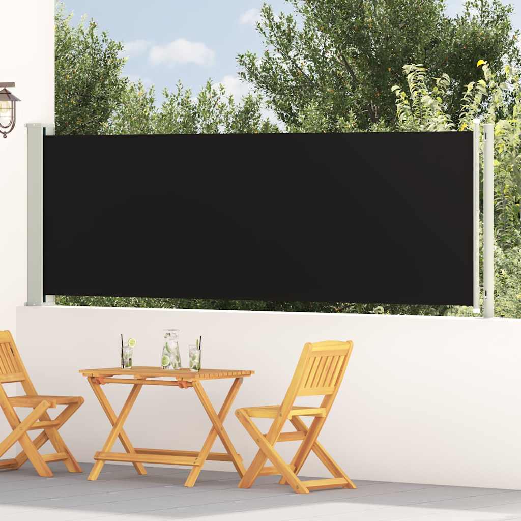 vidaXL Sisäänvedettävä sivumarkiisi 117x614 cm musta