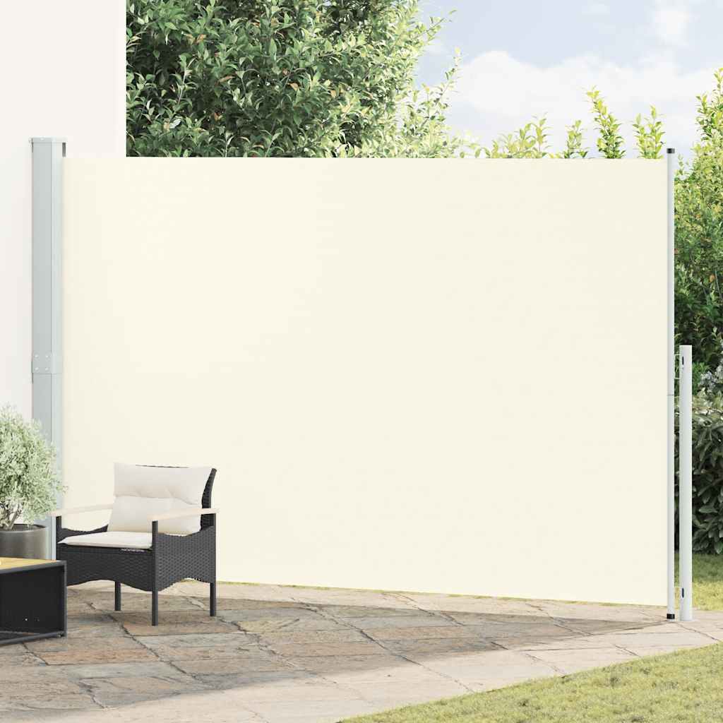 vidaXL Sisäänvedettävä sivumarkiisi 220x514 cm kerma