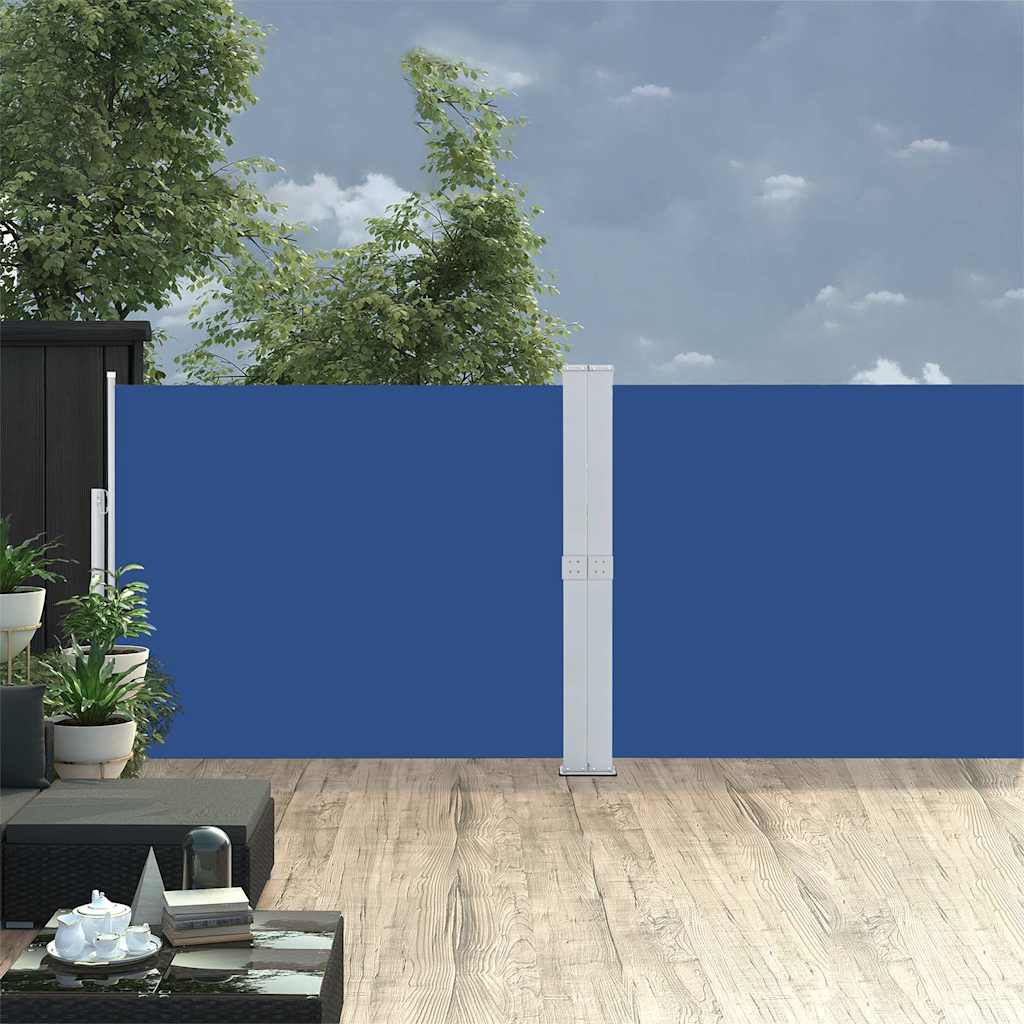 vidaXL Sisäänvedettävä sivumarkiisi 140x1200 cm sininen