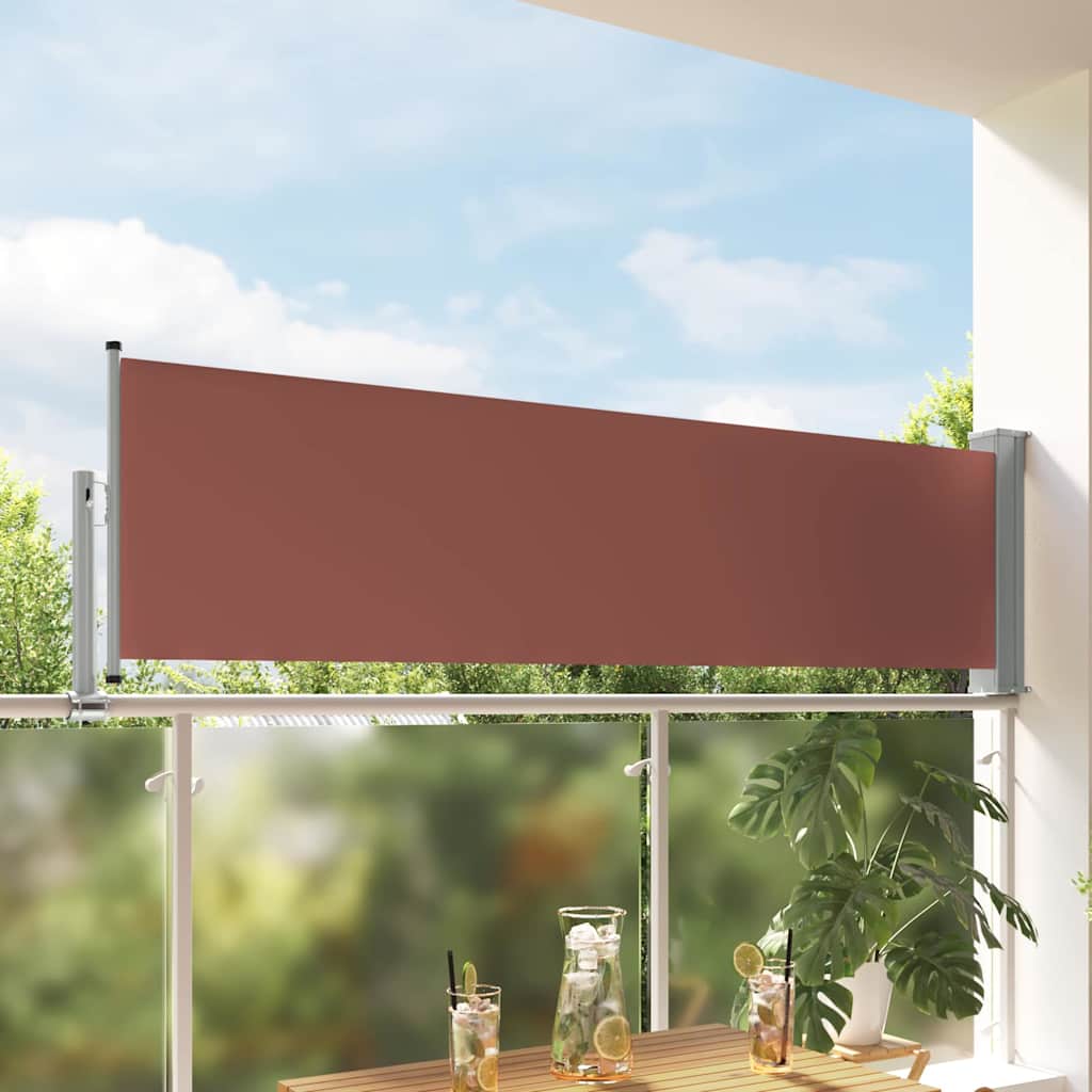 vidaXL Sisäänvedettävä sivumarkiisi 80x300 cm ruskea