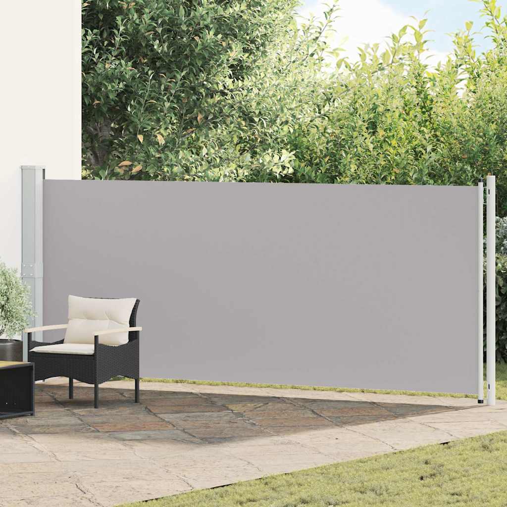 vidaXL Sisäänvedettävä sivumarkiisi 614x160 cm harmaa