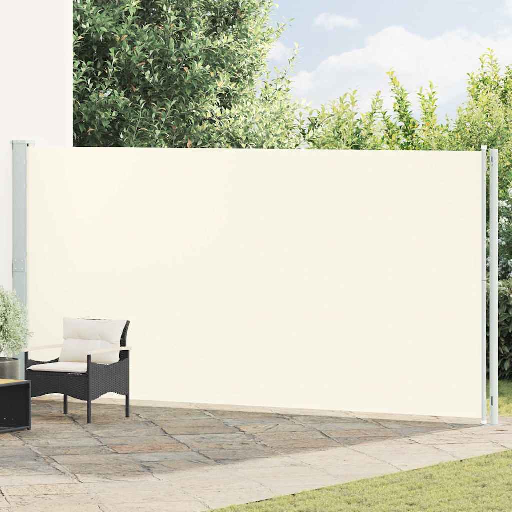 vidaXL Terassin sisäänvedettävä sivumarkiisi 200x614 cm kerma
