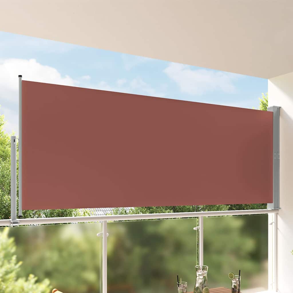 vidaXL Sisäänvedettävä sivumarkiisi 140 x 300 cm ruskea