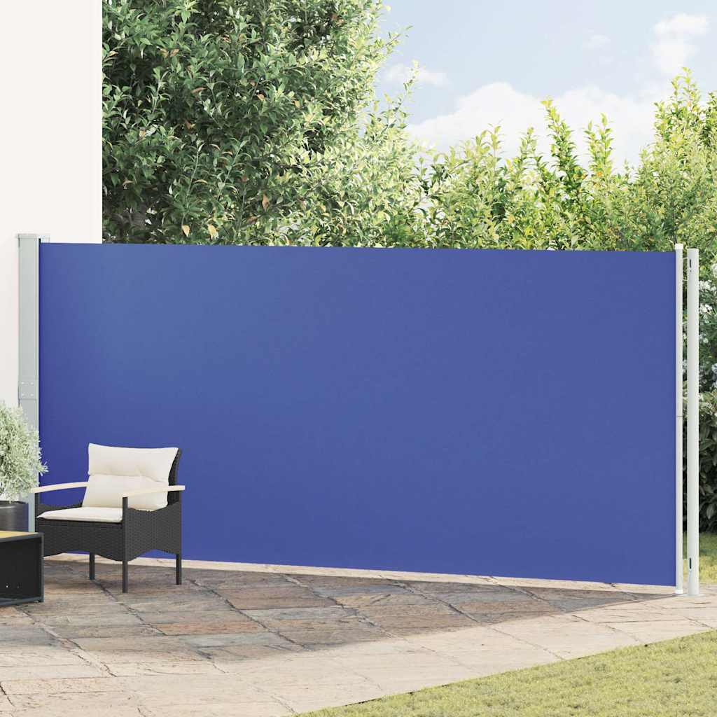 vidaXL Sisäänvedettävä sivumarkiisi 180x600 cm sininen