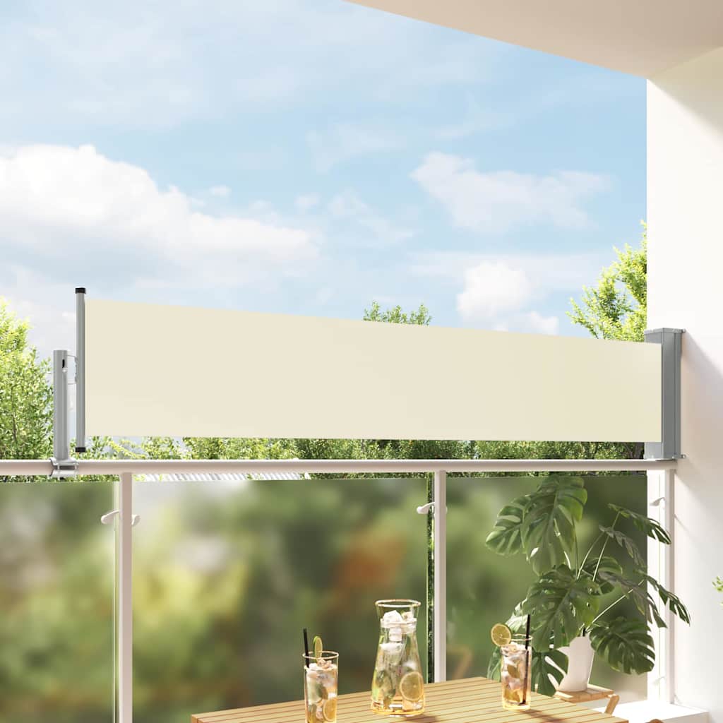 vidaXL Sisäänvedettävä sivumarkiisi 60x300 cm kerma