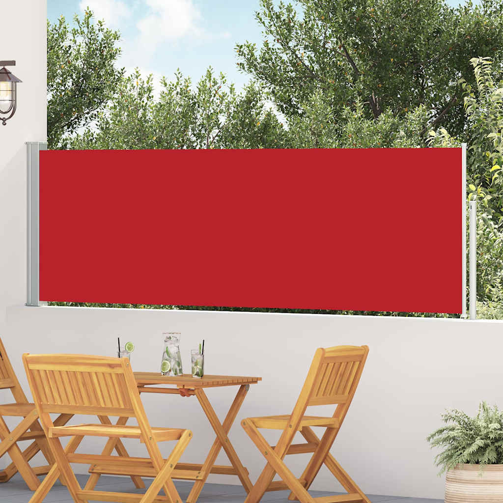 vidaXL Sisäänvedettävä sivumarkiisi 100x514 cm punainen