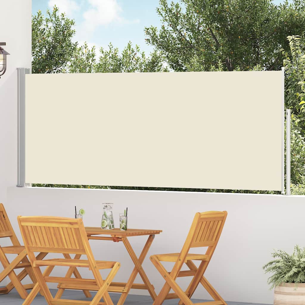 vidaXL Sisäänvedettävä sivumarkiisi 117x514 cm kerma