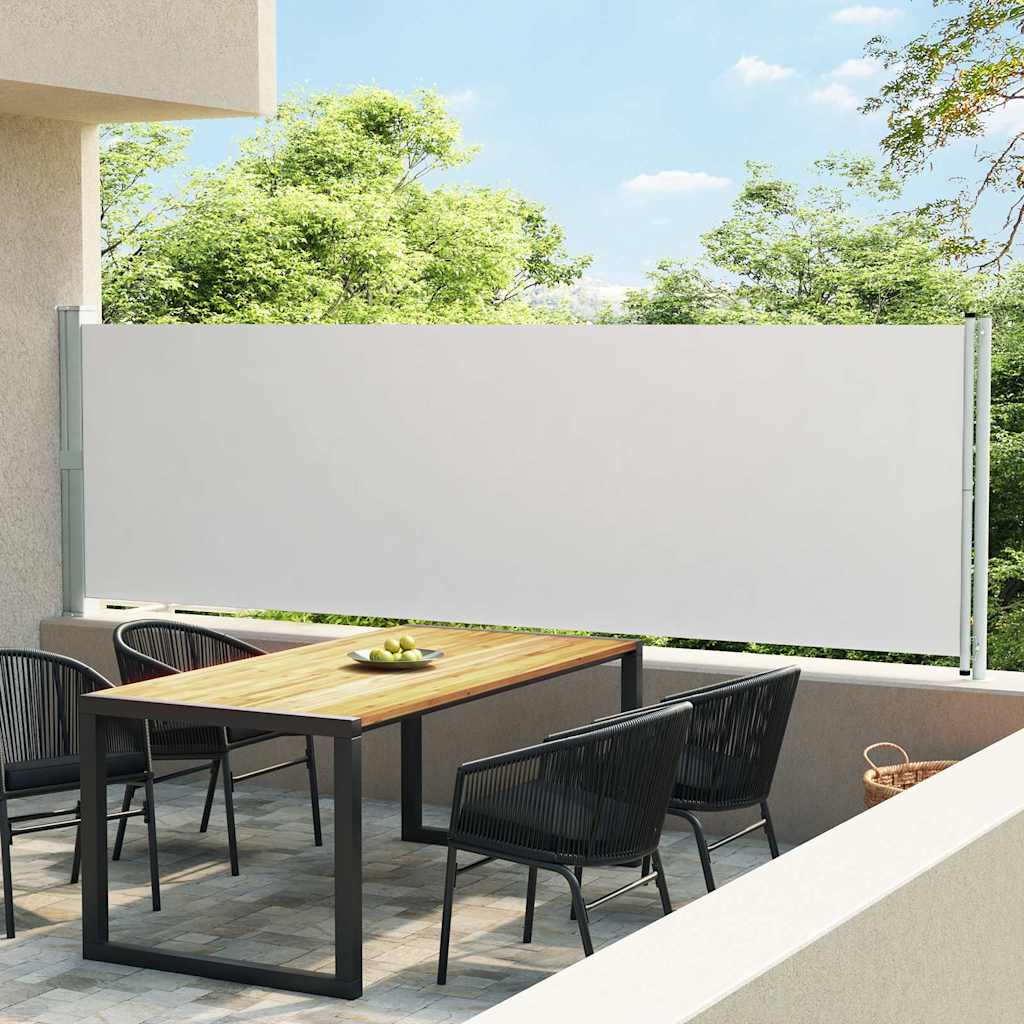 vidaXL Sisäänvedettävä sivumarkiisi 140x600 cm kerma