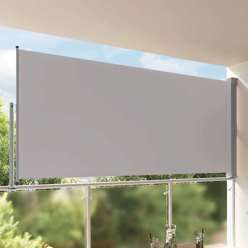 vidaXL Sisäänvedettävä sivumarkiisi 160 x 300 cm harmaa